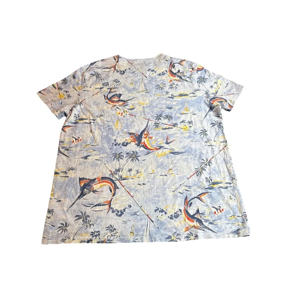 Polo Ralph Lauren Tropical Palm Tree‎ Island Marlin Fishing Men's XL